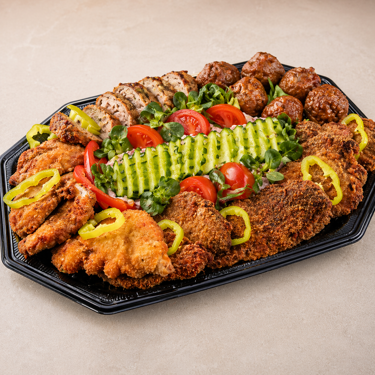 Obložená misa – Bravčové rezne so zeleninou