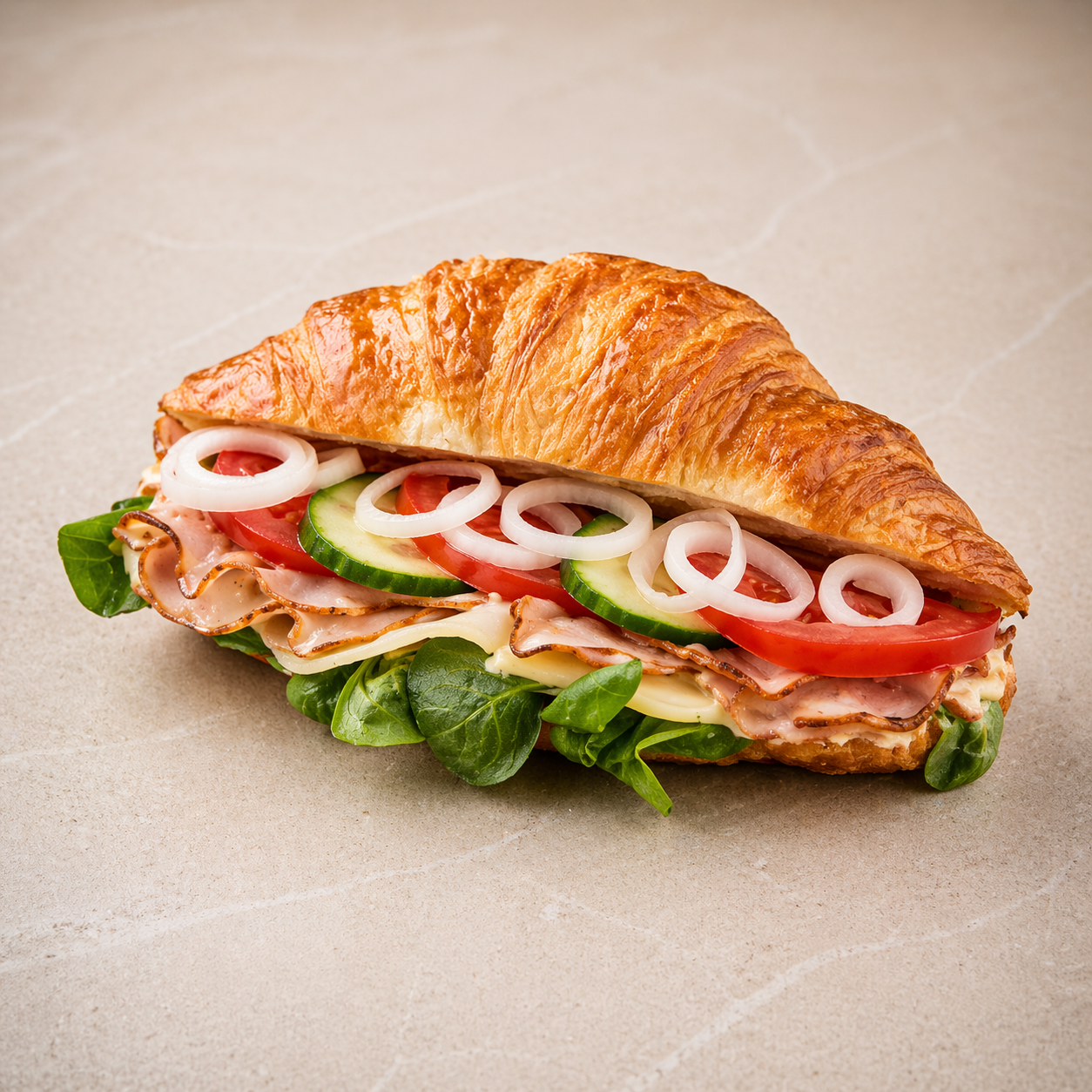 Plnený Croissant s cibuľkou