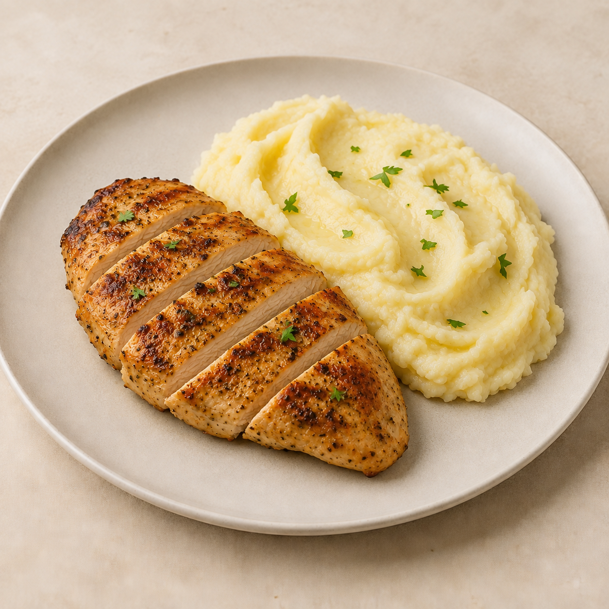 Kurací steak so zemiakovou kašou